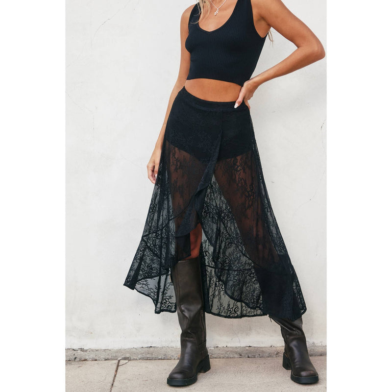 Playing Hard Ruffled Lace Skirt