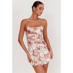 Cowl Neck Floral Mini Dress