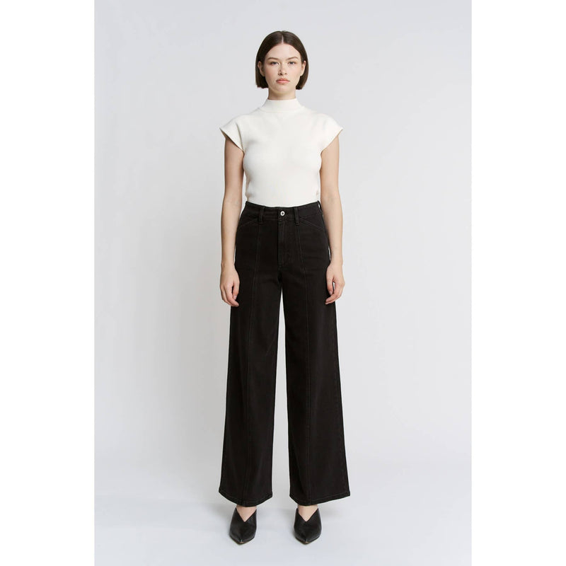 Mica Denim High Rise Seamed Trouser