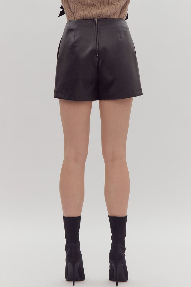 Quilted Vegan Leather Mini Skort