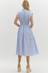 Sleeveless Midi Dress w/ Zipper - Baby Blue