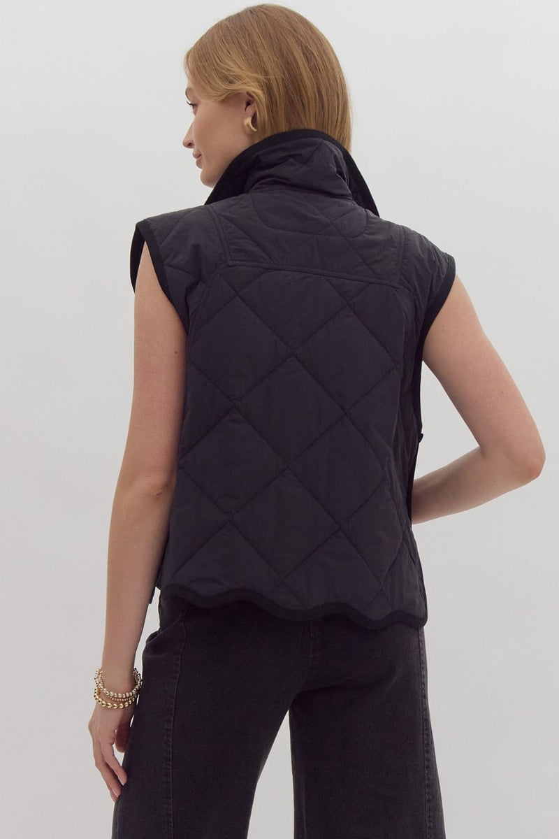 Quilted Snap Button Up Vest