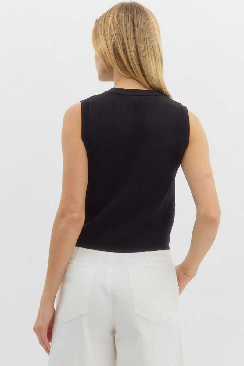 Sleeveless Knit Sweater