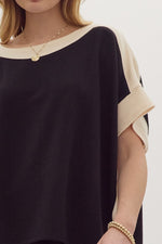 Boat Neck Short Sleeve Top