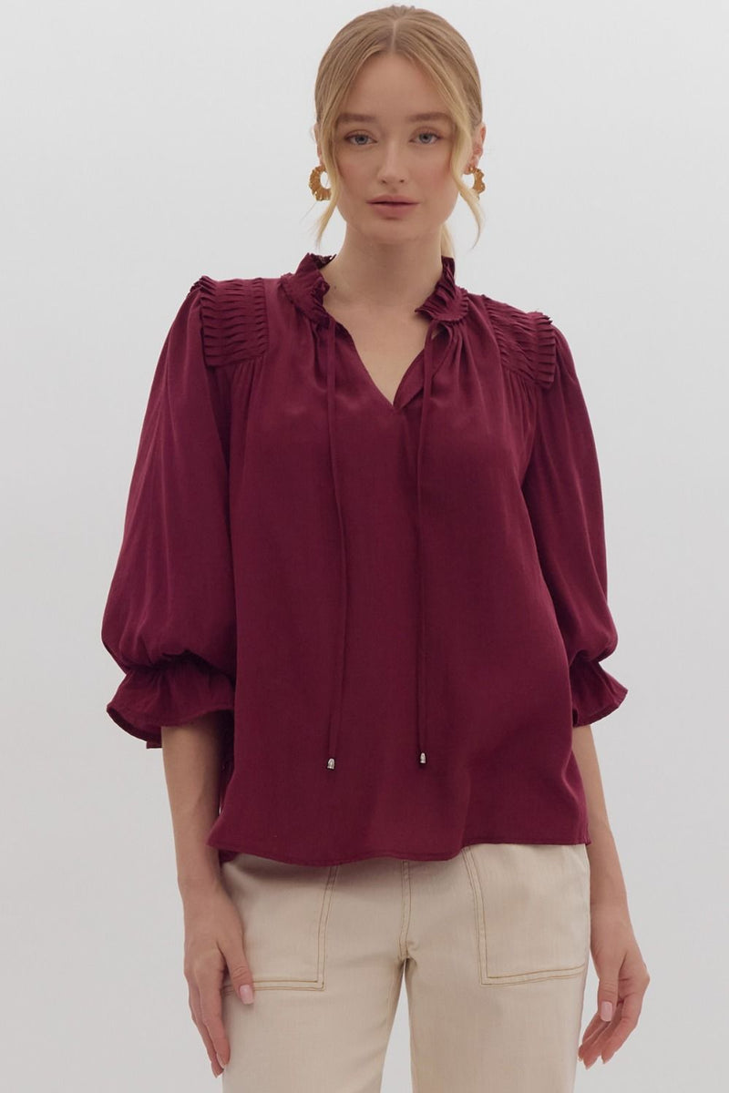 Ruffled Neckline Top