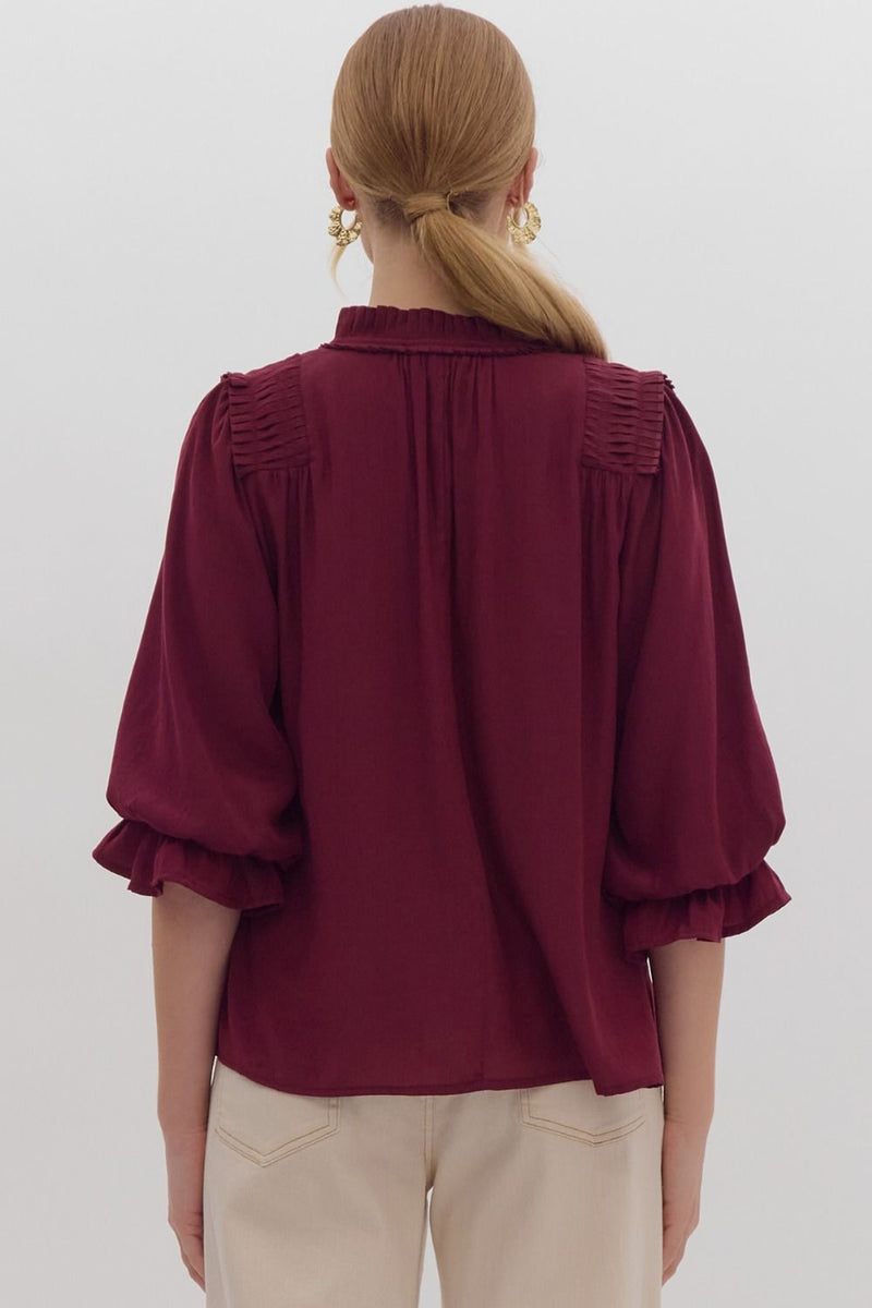 Ruffled Neckline Top