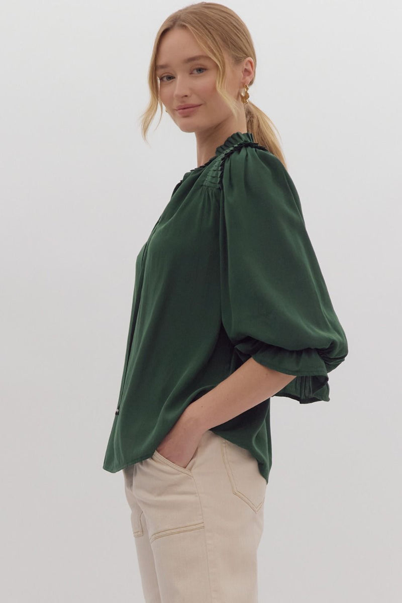 Ruffled Neckline Top