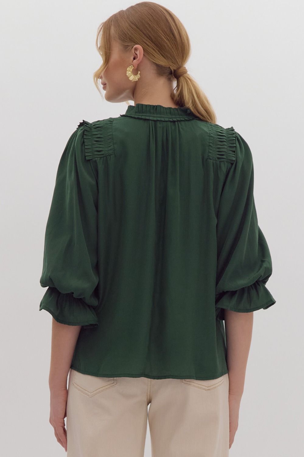 Ruffled Neckline Top