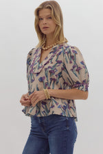 Printed Short Sleeve Top