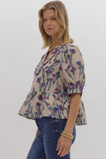 Printed Short Sleeve Top