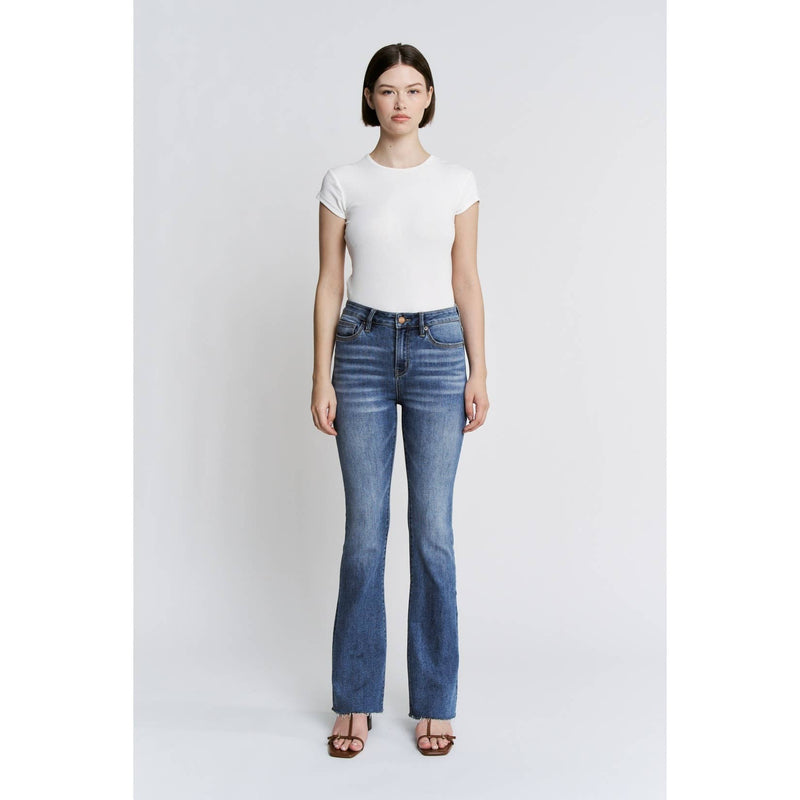Mica Denim High Rise Boot Cut w Raw Hem