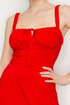 Corset Lace Up Sweetheart Midi Dress