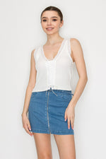 Lace Up Sleeveless Top