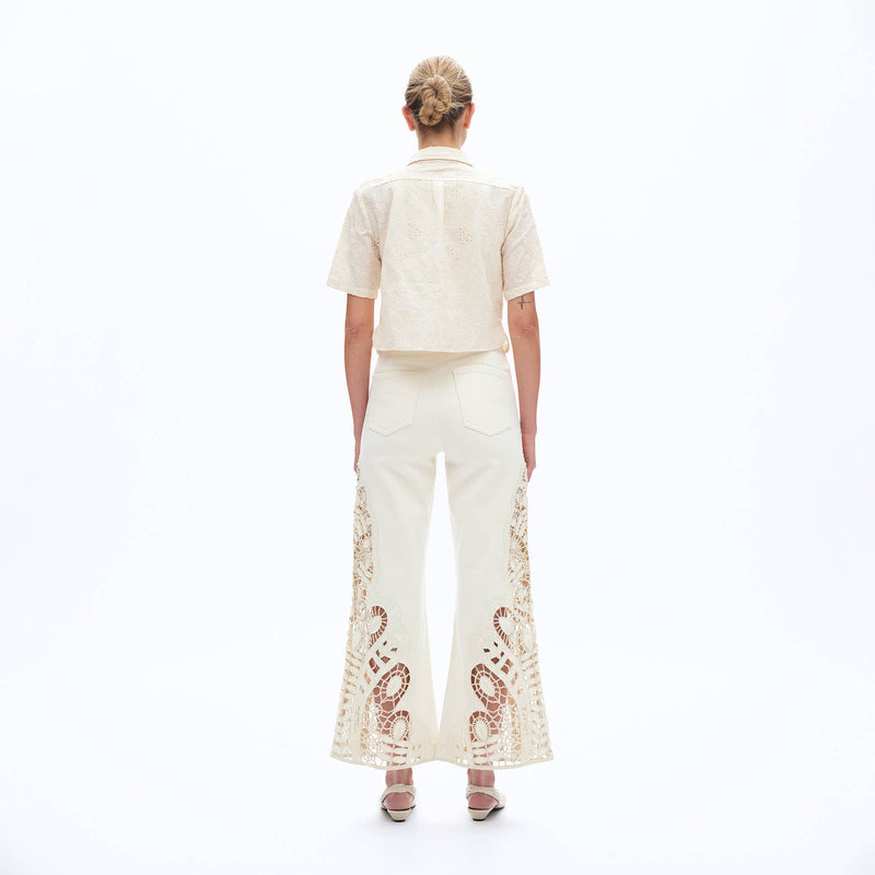 Bayeas High Rise Wide Leg Twill Pants