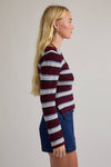Square Neck Striped Sweater Top
