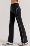 Waist Band Contrast Piping Detail Workout Pants