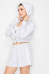 Hoodie Zip Up Pocketed Crop Jacket
