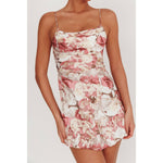Cowl Neck Floral Mini Dress