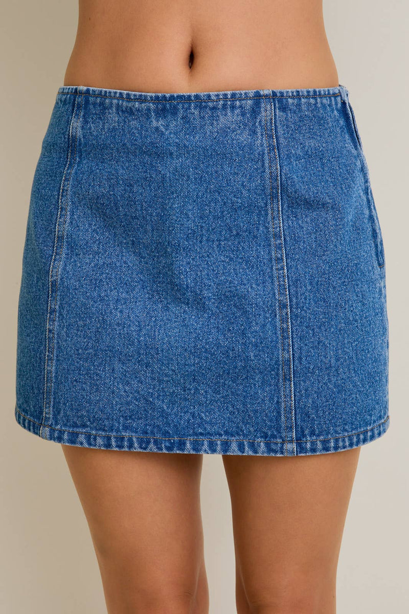 Low Waist Denim Skirt