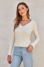 V-Neck Fitted Light Sweater