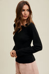 Ribbed Fitted Basic Sweater Top