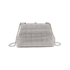 Karla Evening Bag in siver rhinestone mesh with chain strap and clasp closure — elegant, sparkling clutch available at TandyWear Boutique in Commack, NY. closed
