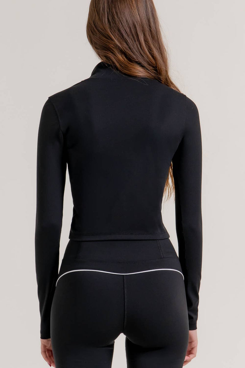 Long Sleeve Piping Detail Active Wear Jacket