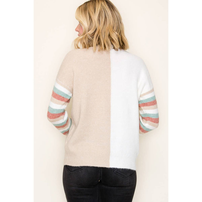 Multi Color Stripe & Color Blocked Sweater