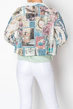 Origami Sequin & Lace Crop Jacket