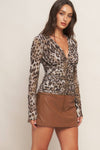 Leopard Mesh Top