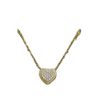 Gold Plated Sterling Pave Heart Necklace