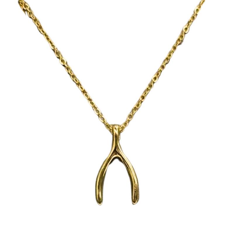 Gold Plated Wishing Bone Necklace