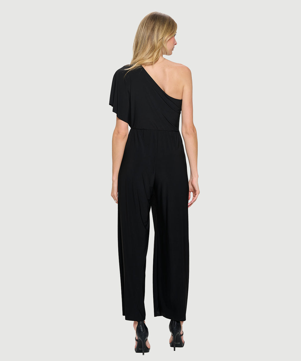 Last Tango One Shoulder Overlay Jumpsuit