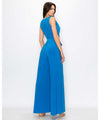 Last Tango Sleeveless Jumpsuit w/ Tie Waist - Cobalt