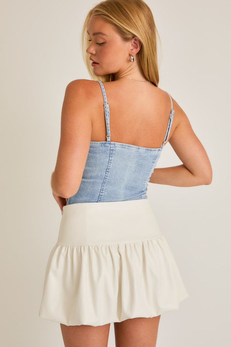 Denim Bustier Bodysuit