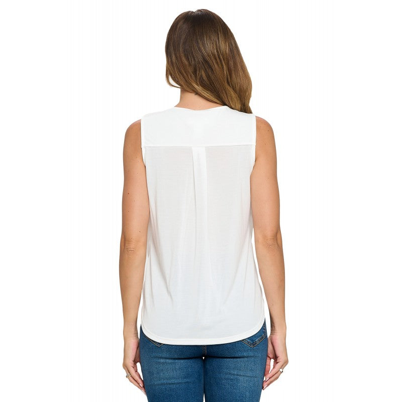 Ariella Surplice Tank Top - Ivory