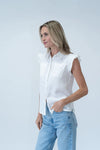 Flutter Sleeve Button Down Top - Ivory