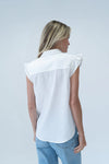 Flutter Sleeve Button Down Top - Ivory