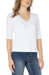 Liverpool Double Layer V-Neck Top - Cream