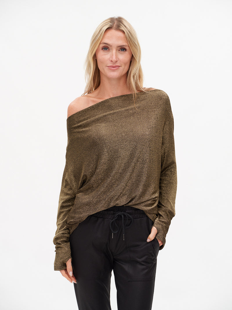 The Anywhere Lurex Off the Shoulder Top