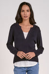 Elan Sweater V-Neck Layered Top