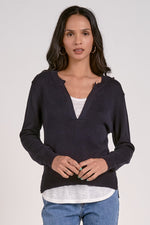 Elan Sweater V-Neck Layered Top