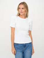 Alexandria Ribbed Ruched Sleeve Top