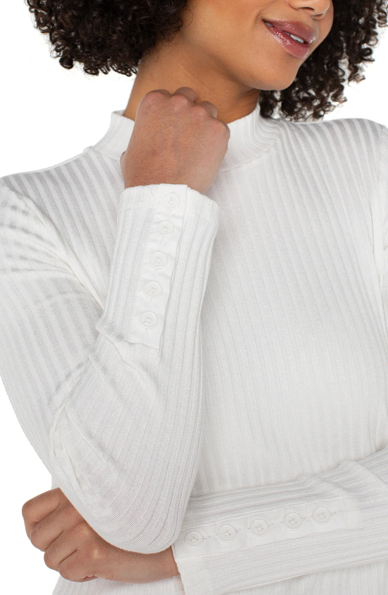 Mock Neck Knit Top - Snow