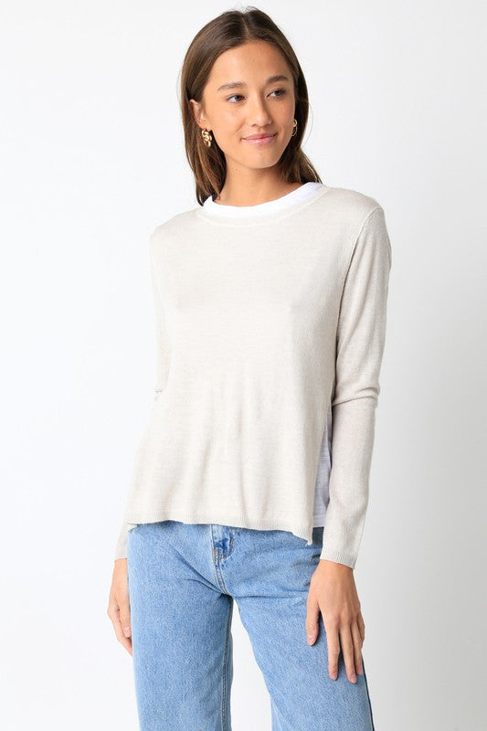 Double Layer Illusion Sweater Top