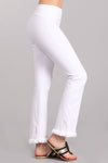 Fringed Cropped Pants - White