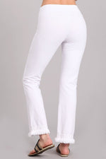 Fringed Cropped Pants - White