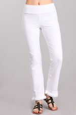 Fringed Cropped Pants - White