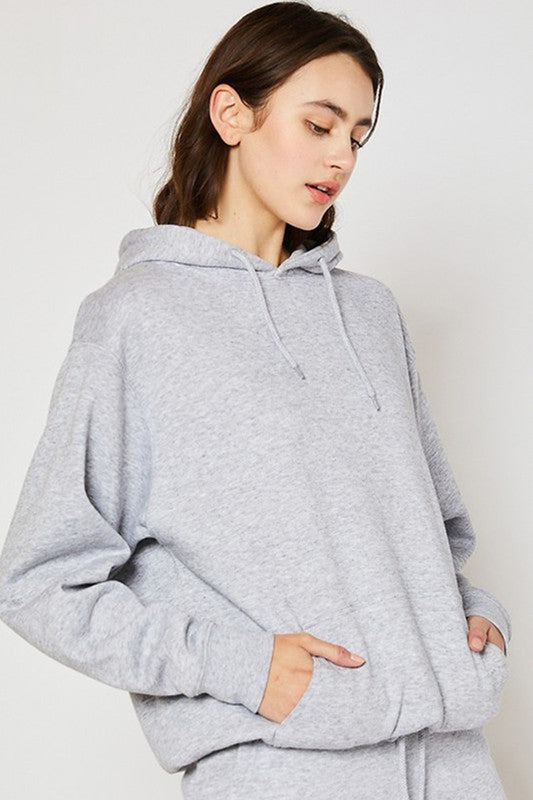 Frency Terry Boyfriend Oversized Fit Pullover - Light H Grey