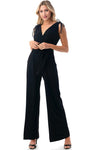 Ariella Surplice Culotte Jumpsuit - Black